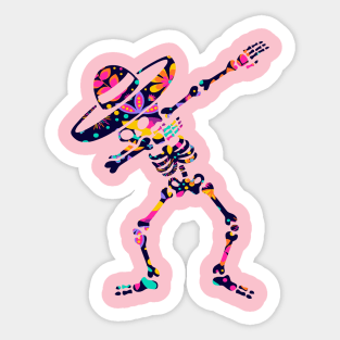 Skull dab dabbing dia de los muertos Sticker